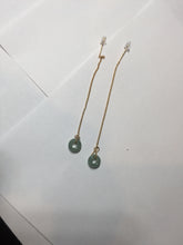 Load image into Gallery viewer, 7-7.5mm 100% Natural type A icy watery light blue/green bead jadeite Jade dangling earring group BP60 add-on items
