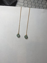 Load image into Gallery viewer, 7-7.5mm 100% Natural type A icy watery light blue/green bead jadeite Jade dangling earring group BP60 add-on items
