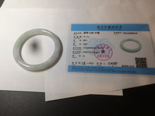 Load image into Gallery viewer, 53.7mm Certified type A 100% Natural light green/white round cut Jadeite bangle W99-6515 Add-on item!
