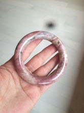 Load image into Gallery viewer, 56mm 100% natural chubby pink rose stone (Rhodonite) round cut bangle XY70
