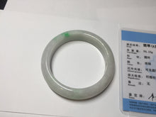 Load image into Gallery viewer, 53.2mm certificated Type A 100% Natural sunny green white(白底青) Jadeite Jade bangle BN74-3873
