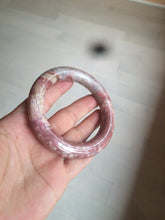 Load image into Gallery viewer, 56mm 100% natural chubby pink rose stone (Rhodonite) round cut bangle XY70
