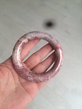 Load image into Gallery viewer, 56mm 100% natural chubby pink rose stone (Rhodonite) round cut bangle XY70
