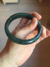 Load image into Gallery viewer, 59mm Certified Type A 100% Natural dark green/light blue/gray/black Guatemala Jadeite bangle AQ88-6412
