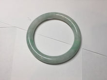 Load image into Gallery viewer, 55mm Certified type A 100% Natural sunny green/white round cut Jadeite bangle BN75
