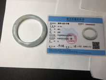 Load image into Gallery viewer, 56.5mm certified 100% natural type A white/light green ice river jadeite jade bangle AD102-5247
