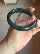 Load image into Gallery viewer, 59mm Certified Type A 100% Natural dark green/light blue/gray/black Guatemala Jadeite bangle AQ88-6412
