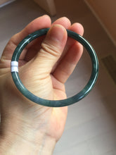 Load image into Gallery viewer, 60mm Certified Type A 100% Natural dark green/purple/blue/gray Guatemala slim round cut Jadeite bangle PA154-8845
