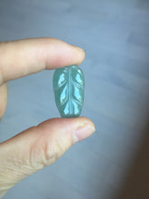 Load image into Gallery viewer, 100% natural type A icy watery light green gray Guatemala jadeite leaf pendant PD7
