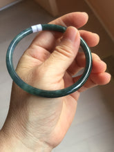 Load image into Gallery viewer, 60mm Certified Type A 100% Natural dark green/purple/blue/gray Guatemala slim round cut Jadeite bangle PA154-8845
