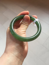 Load image into Gallery viewer, 57mm certified 100% Natural dark green black (碧玉) nephrite Jade bangle HT109-1574
