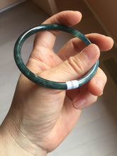 Load image into Gallery viewer, 60mm Certified Type A 100% Natural dark green/purple/blue/gray Guatemala slim round cut Jadeite bangle PA154-8845
