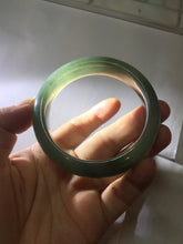 Load image into Gallery viewer, 56.8mm Certified 100% natural Type A oily dark green/ gray (老油青) jadeite jade bangle PD114
