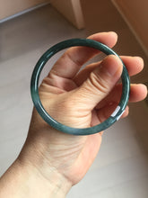 Load image into Gallery viewer, 60mm Certified Type A 100% Natural dark green/purple/blue/gray Guatemala slim round cut Jadeite bangle PA154-8845
