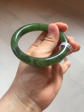 Load image into Gallery viewer, 57mm certified 100% Natural dark green black (碧玉) nephrite Jade bangle HT109-1574
