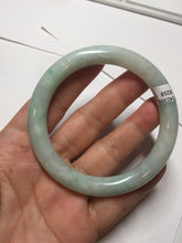 Load image into Gallery viewer, 55mm Certified type A 100% Natural sunny green/white round cut Jadeite bangle BN75
