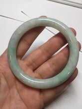 Load image into Gallery viewer, 55mm Certified type A 100% Natural sunny green/white round cut Jadeite bangle BN75
