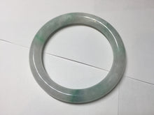 Load image into Gallery viewer, 55mm Certified type A 100% Natural sunny green/white round cut Jadeite bangle BN76
