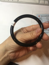 Load image into Gallery viewer, 59.5mm 100% Natural dark green/black meteorite Stellar Night sky round cut nephrite bangle HF101-8251
