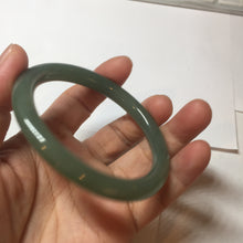 Load image into Gallery viewer, 56mm Certified 100% natural Type A oily dark green/ gray (老油青) round cut jadeite jade bangle PD115
