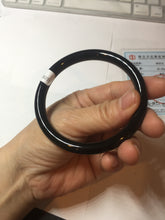 Load image into Gallery viewer, 59.5mm 100% Natural dark green/black meteorite Stellar Night sky round cut nephrite bangle HF101-8251
