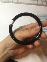 Load image into Gallery viewer, 59.5mm 100% Natural dark green/black meteorite Stellar Night sky round cut nephrite bangle HF101-8251
