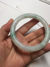 Load image into Gallery viewer, 55mm Certified type A 100% Natural sunny green/white round cut Jadeite bangle BN76
