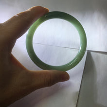 Load image into Gallery viewer, 56mm Certified 100% natural Type A oily dark green/ gray (老油青) round cut jadeite jade bangle PD115
