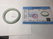 Load image into Gallery viewer, 57mm Certified type A 100% Natural sunny green/white round cut Jadeite bangle BN77-9819
