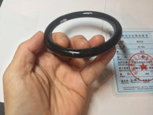 Load image into Gallery viewer, 65mm 100% Natural dark green/black meteorite Stellar Night sky round cut nephrite bangle HF102-8250
