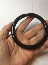 Load image into Gallery viewer, 65mm 100% Natural dark green/black meteorite Stellar Night sky round cut nephrite bangle HF102-8250

