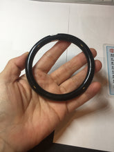 Load image into Gallery viewer, 65mm 100% Natural dark green/black meteorite Stellar Night sky round cut nephrite bangle HF102-8250
