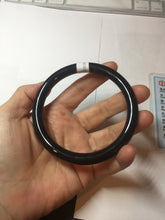 Load image into Gallery viewer, 65mm 100% Natural dark green/black meteorite Stellar Night sky round cut nephrite bangle HF102-8250
