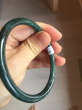Load image into Gallery viewer, 59.5mm Certified Type A 100% Natural dark green/blue/gray Guatemala slim round cut Jadeite bangle PA151-8849
