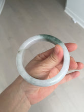 Load image into Gallery viewer, 62mm certified type A 100% Natural dark green/white chubby Jadeite Jade bangle BK51-2803
