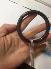 Load image into Gallery viewer, 55.5mm Certified Type A 100% Natural black (Wuji) slim round cut Jadeite Jade bangle PC43-2572
