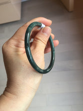 Load image into Gallery viewer, 59.5mm Certified Type A 100% Natural dark green/blue/gray Guatemala slim round cut Jadeite bangle PA151-8849
