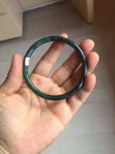 Load image into Gallery viewer, 59.5mm Certified Type A 100% Natural dark green/blue/gray Guatemala slim round cut Jadeite bangle PA151-8849
