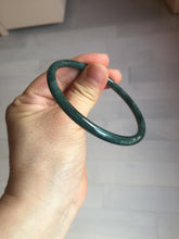 Load image into Gallery viewer, 59mm Certified Type A 100% Natural dark green/blue/gray Guatemala slim round cut Jadeite bangle PA150-8854

