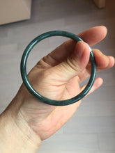 Load image into Gallery viewer, 59mm Certified Type A 100% Natural dark green/blue/gray Guatemala slim round cut Jadeite bangle PA150-8854

