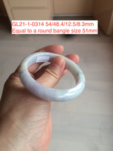 Load image into Gallery viewer, 50-52mm certified 100% natural Type A light green/white/purple oval jadeite jade bangle group GL21
