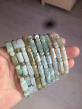 Load image into Gallery viewer, 100% natural type A  green/brown/yellow jadeite jade beads bracelet W105
