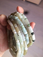 Load image into Gallery viewer, 100% natural type A  green/brown/yellow jadeite jade beads bracelet W105
