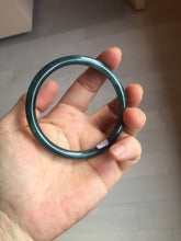 Load image into Gallery viewer, 57.9mm Certified Type A 100% Natural dark green/blue/gray slim round cut Jadeite bangle PA149-8840

