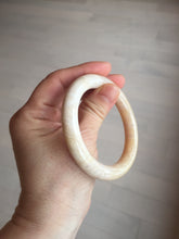 Load image into Gallery viewer, 52.8mm 100% natural beige yellow white round cut Coral Jade (珊瑚玉) bangle SY70
