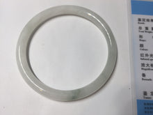 Load image into Gallery viewer, 54.5mm 100% natural Type A light green white slim round cut jadeite jade bangle AD106-8112
