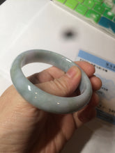 Load image into Gallery viewer, 52mm certified type A100% Natural icy light green purple oval Jadeite Jade bangle AF89-2799
