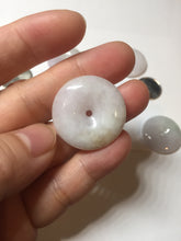 Load image into Gallery viewer, 23-26mm Type A 100% Natural light purple green yellow white Jadeite Jade Safety Guardian Button donuts Pendant group BP65
