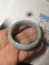 Load image into Gallery viewer, 52mm certified type A100% Natural icy light green purple oval Jadeite Jade bangle AF89-2799
