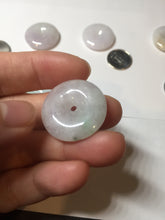 Load image into Gallery viewer, 23-26mm Type A 100% Natural light purple green yellow white Jadeite Jade Safety Guardian Button donuts Pendant group BP65
